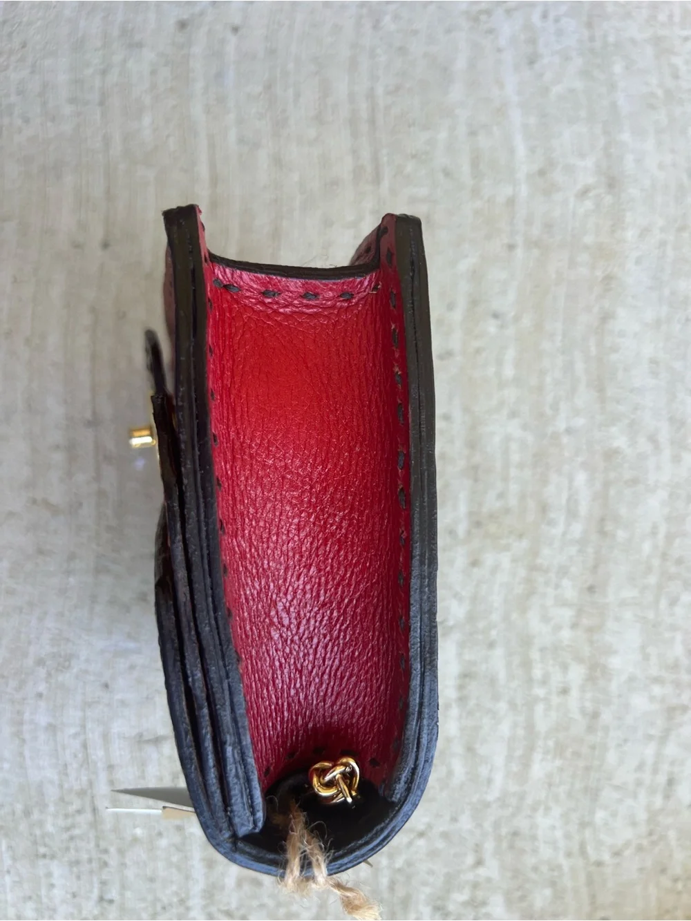 Colorblock Leather Crossbody Clutch in Green, Orange & Brown